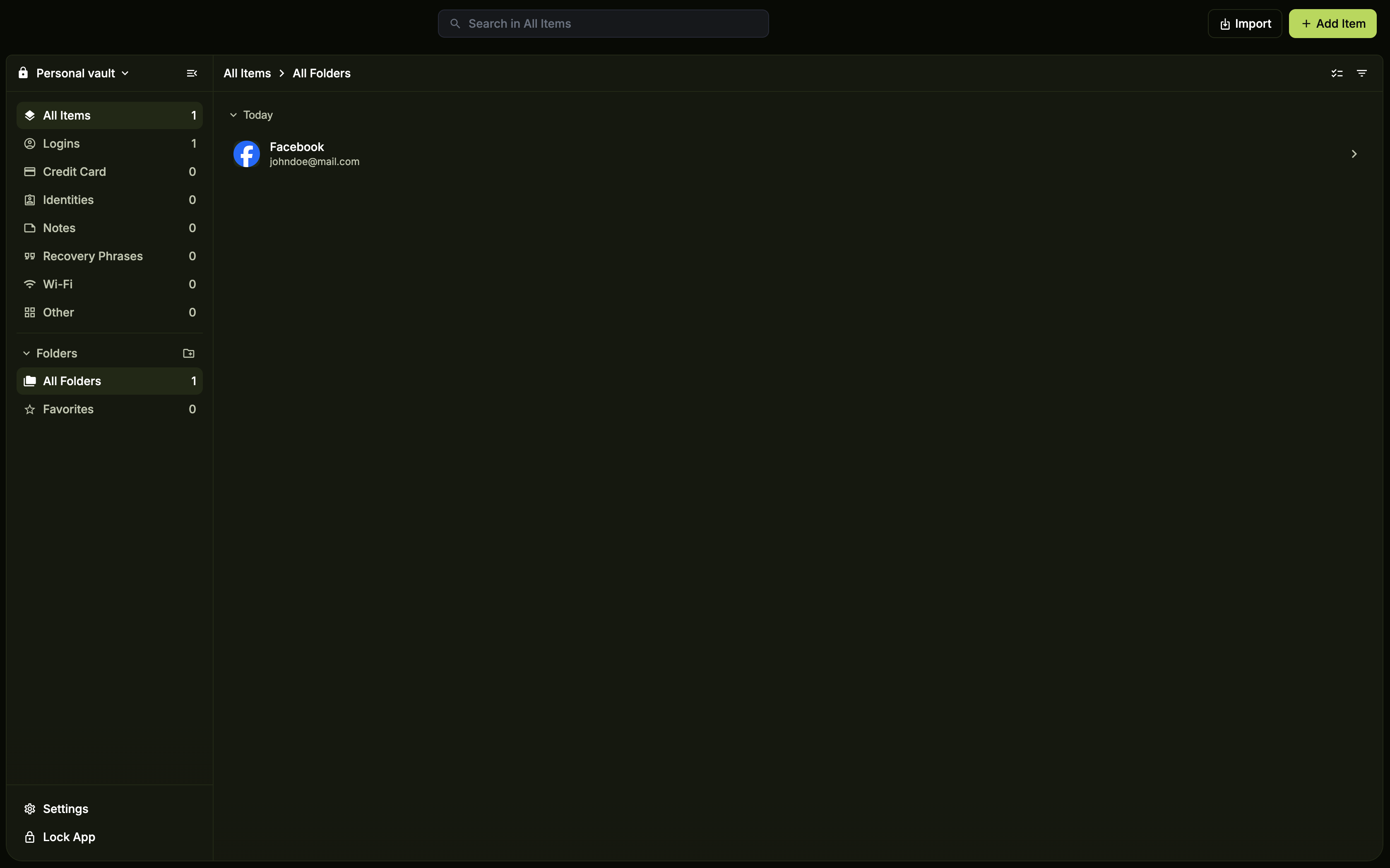 View saved item